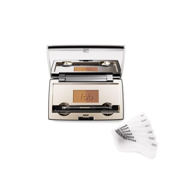 Duo Eyebrow Kit, Ultimate Brow Stencil Kit with Compact Powd...