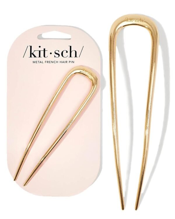 Kitsch Metal French Hair Pins for Women, Gold French Pins fo...