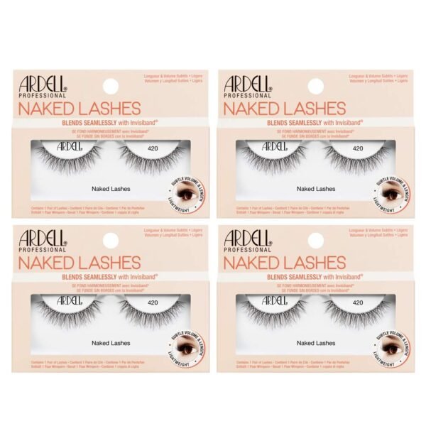 Ardell False Lashes, Naked Lashes 420 with Invisiband, 4 pai...
