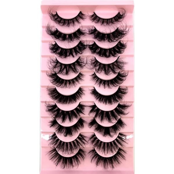 HBZGTLAD Soft Mink Eyelashes 3D Curl Winged End Eye Elongate...