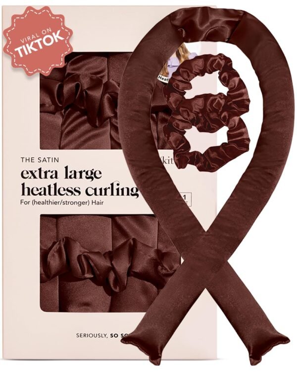 Kitsch Satin XL Jumbo Hair Rollers for Overnight Curls - Hea...