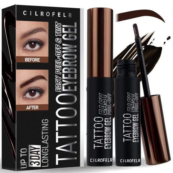 Cilrofelr Tattoo Peel Off Eyebrow Gel Tint, Semi Permanent T...