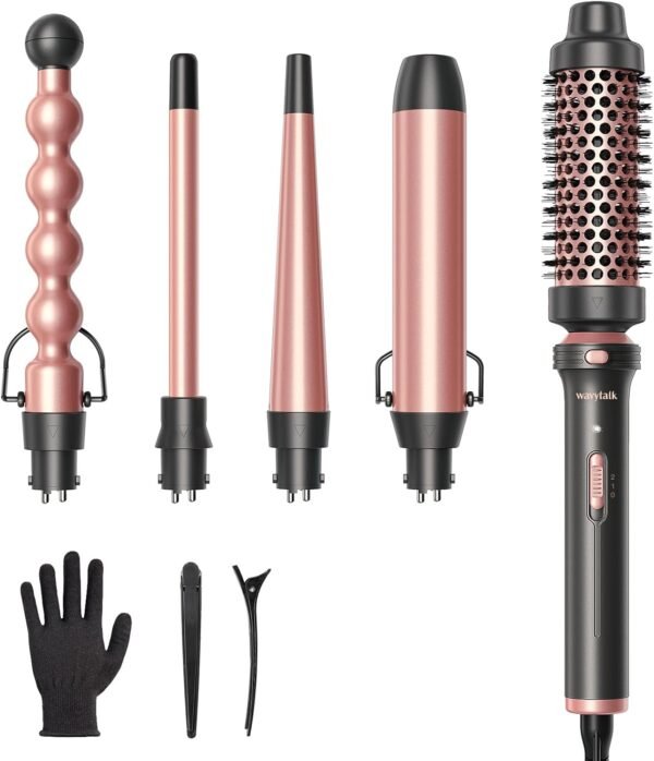 Wavytalk 5 in 1 Curling Iron,Curling Wand Set with Curling