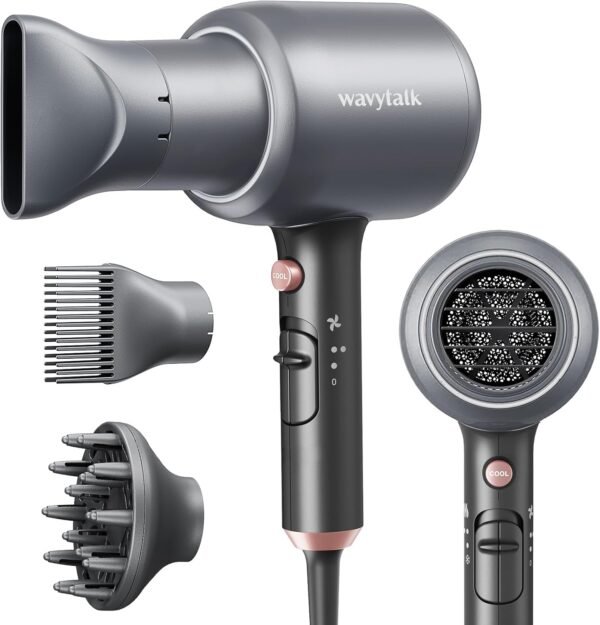 Wavytalk Ionic Hair Blow Dryer with Diffuser for Curly Hair ...