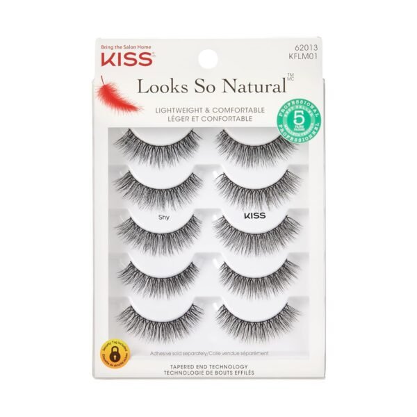 KISS Looks So Natural, False Eyelashes, 'Shy', 12 mm, Includ...