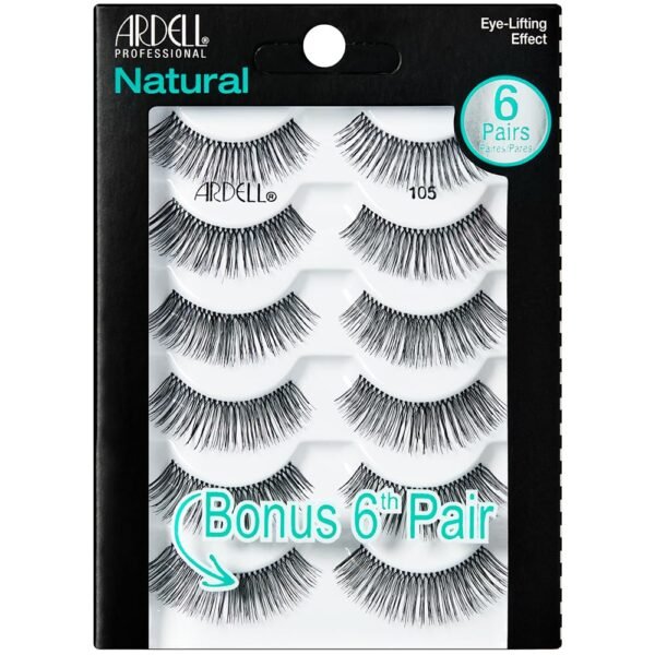 Ardell False Eyelashes Natural 105 Black, 5 pairs pack