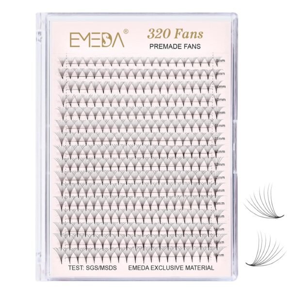 EMEDA 320 Fans Premade Lash Fans Pointy Thin Base XL Boxes