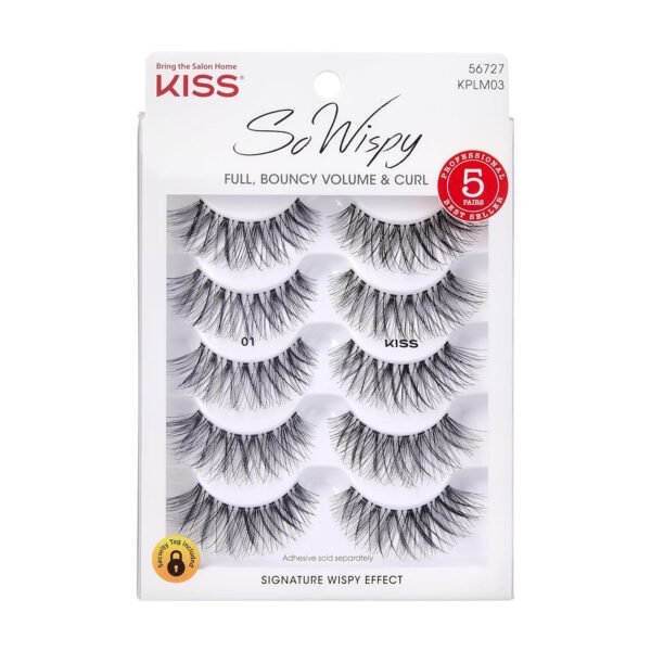 KISS So Wispy, False Eyelashes, 'Style #01', 14 mm, Includes