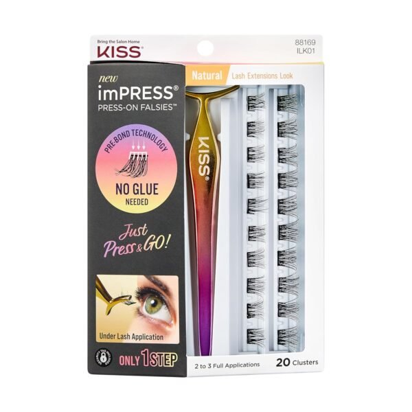 KISS imPRESS Falsies False Eyelashes, Lash Clusters, 'Natural