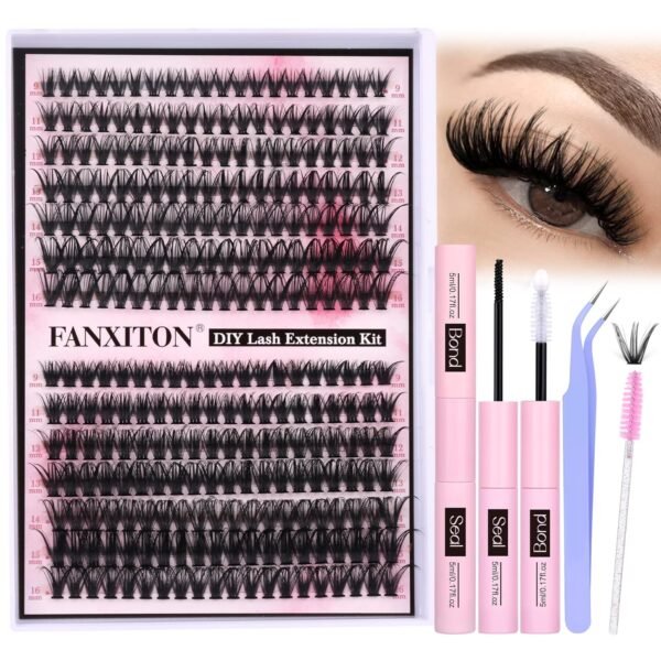 FANXITON DIY Lash Extension Kit Volume Lash Clusters 40D+50D
