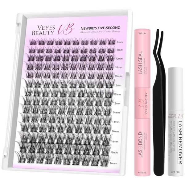 VEYESBEAUTY LuxeBold Cluster Lashes Kit Individual Lash Exte...